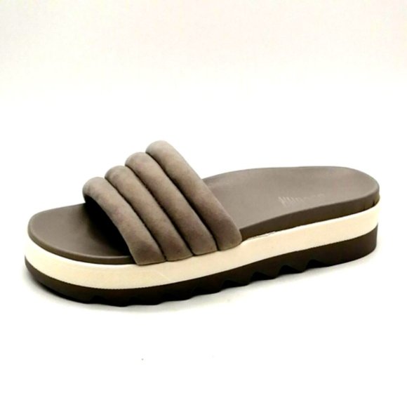 Cougar Womens Perth Slide Sandal Gray Soft Suede Padded Strap 10M NEW - Picture 1 of 10